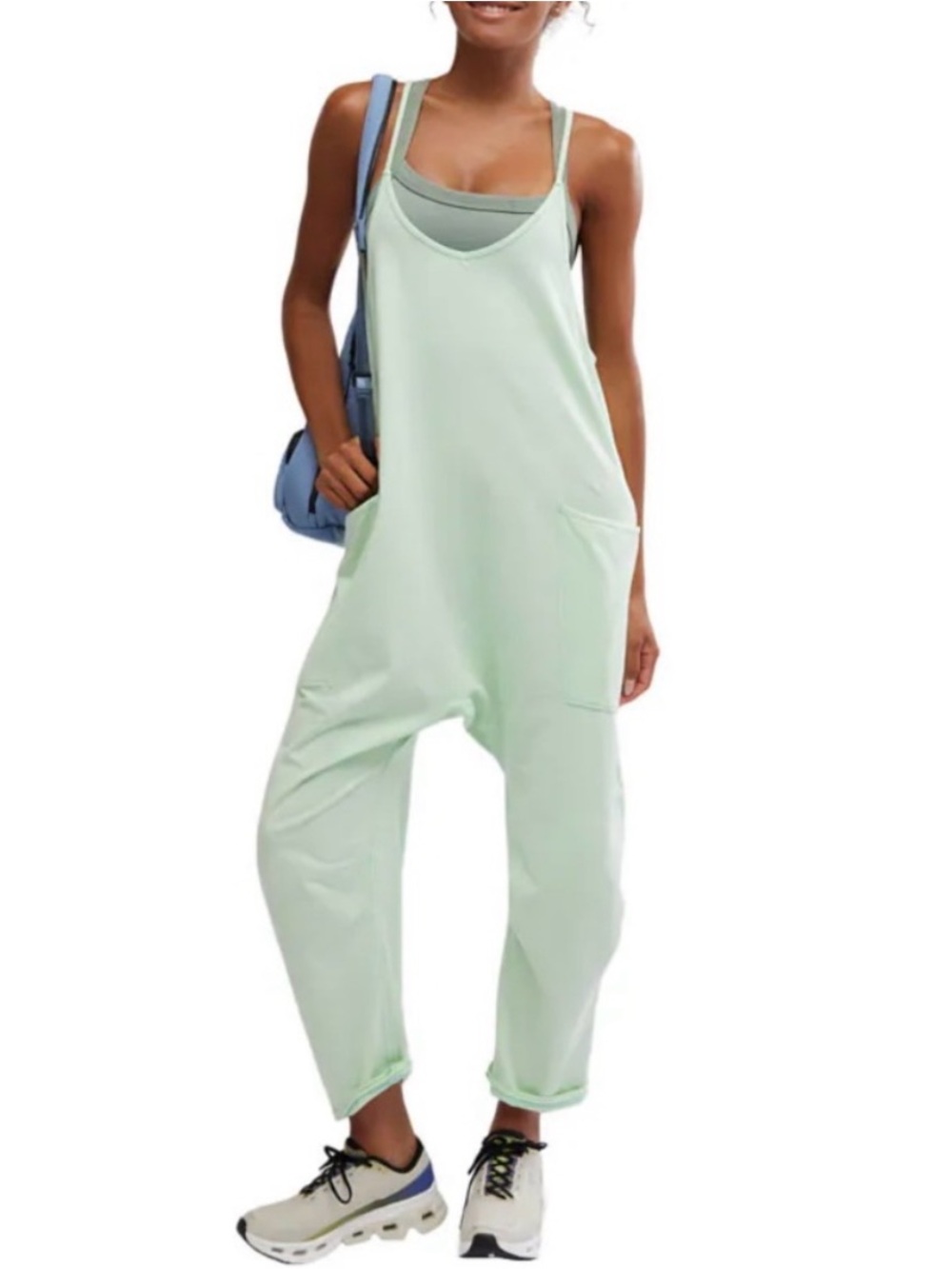 Free People Movement Hot Shot Onesie Jumpsuit Mint Green Pistachio Size XS